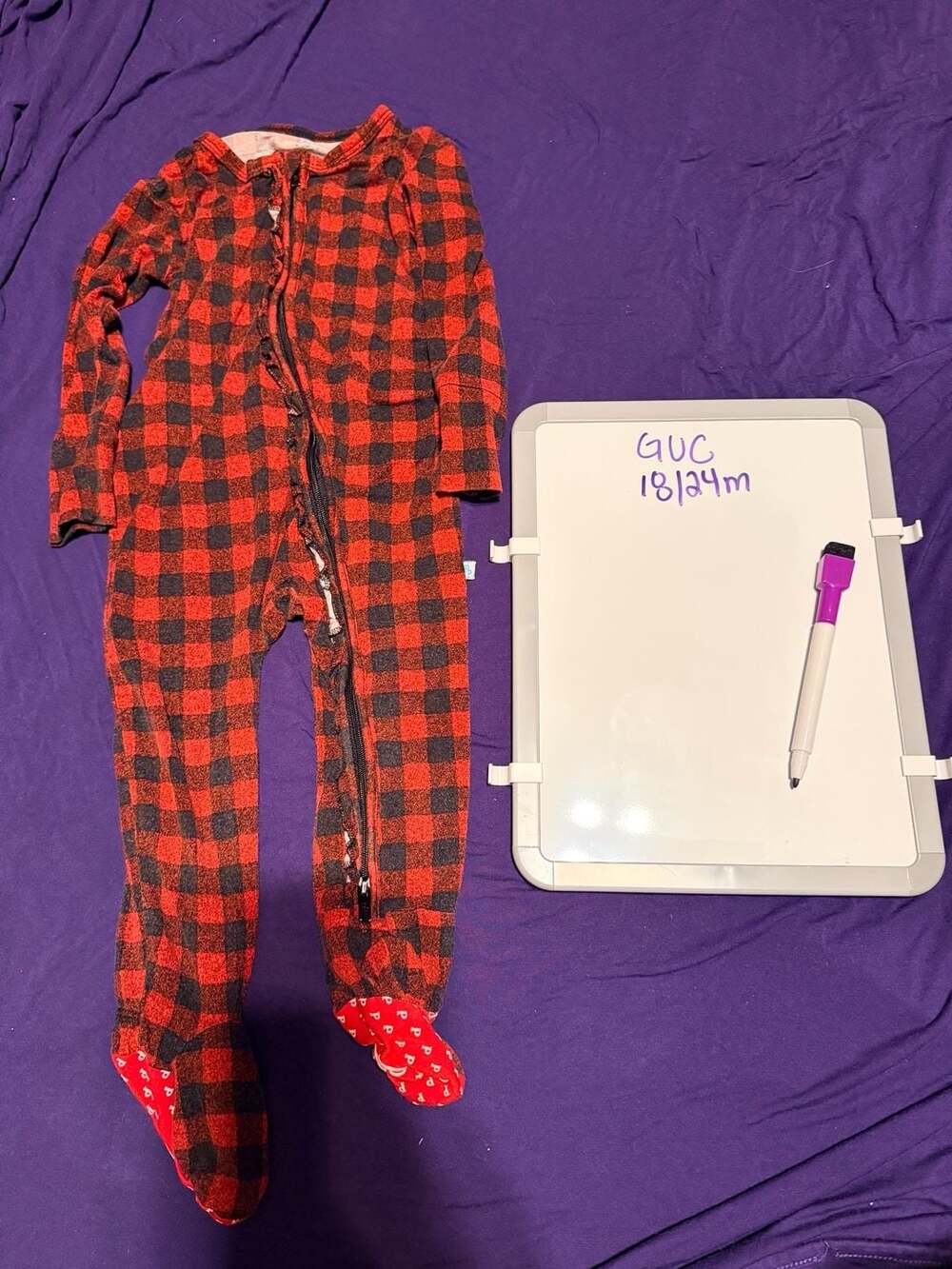 Posh Peanut Plaid Footie Sleeper Ruffle
